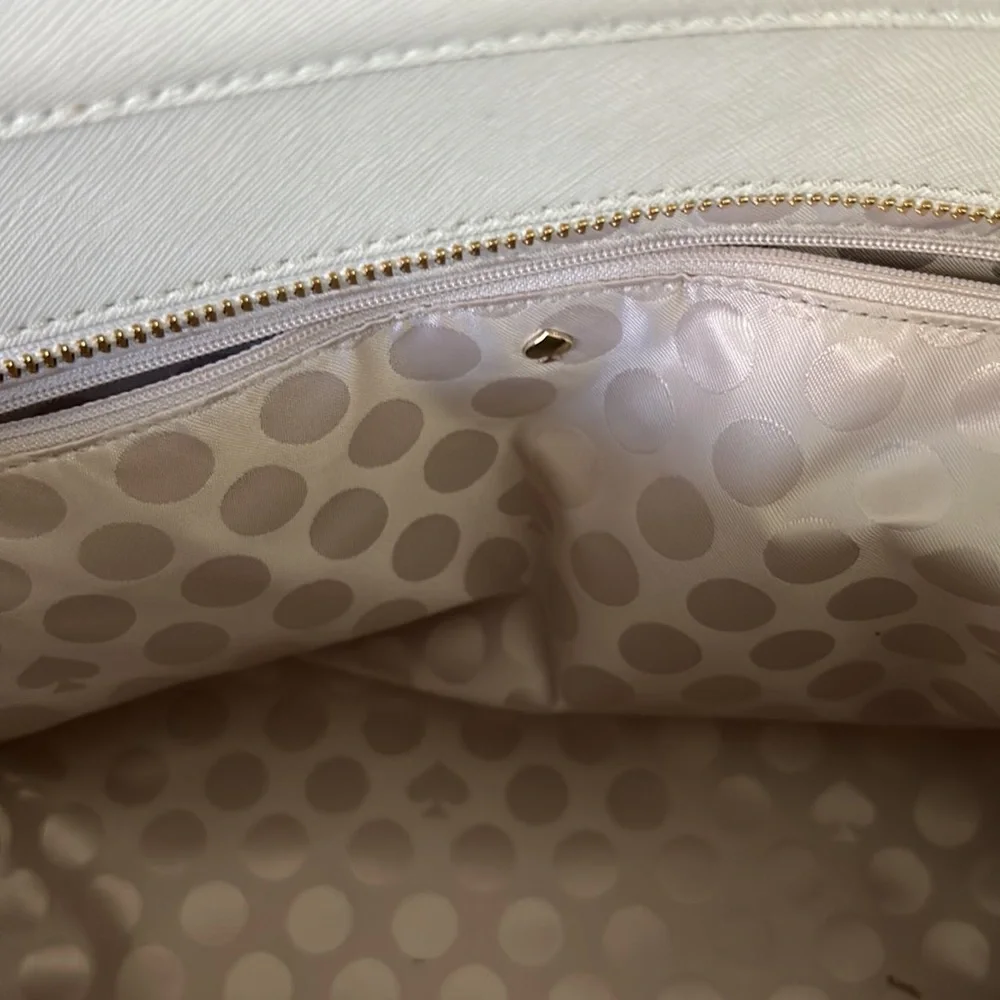 Kate Spade tan and blue oversize tote bag